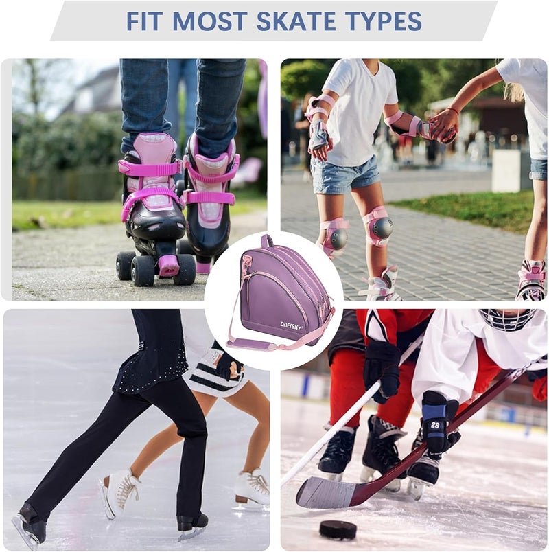 DAFISKY Roller Skate Bag - Ice Skate Bag Fits Inline Skates Quad Skates Rollerblades Figure Skates for Women Men Youth - Image 4